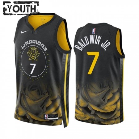 NBA Børn Trøje Golden State Warriors Patrick Baldwin JR 7 2022-23 Nike City Edition Sort Swingman